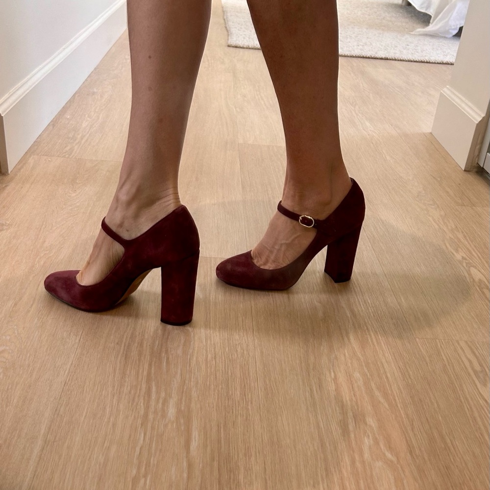 Elegant Burgundy Mary Jane Heels